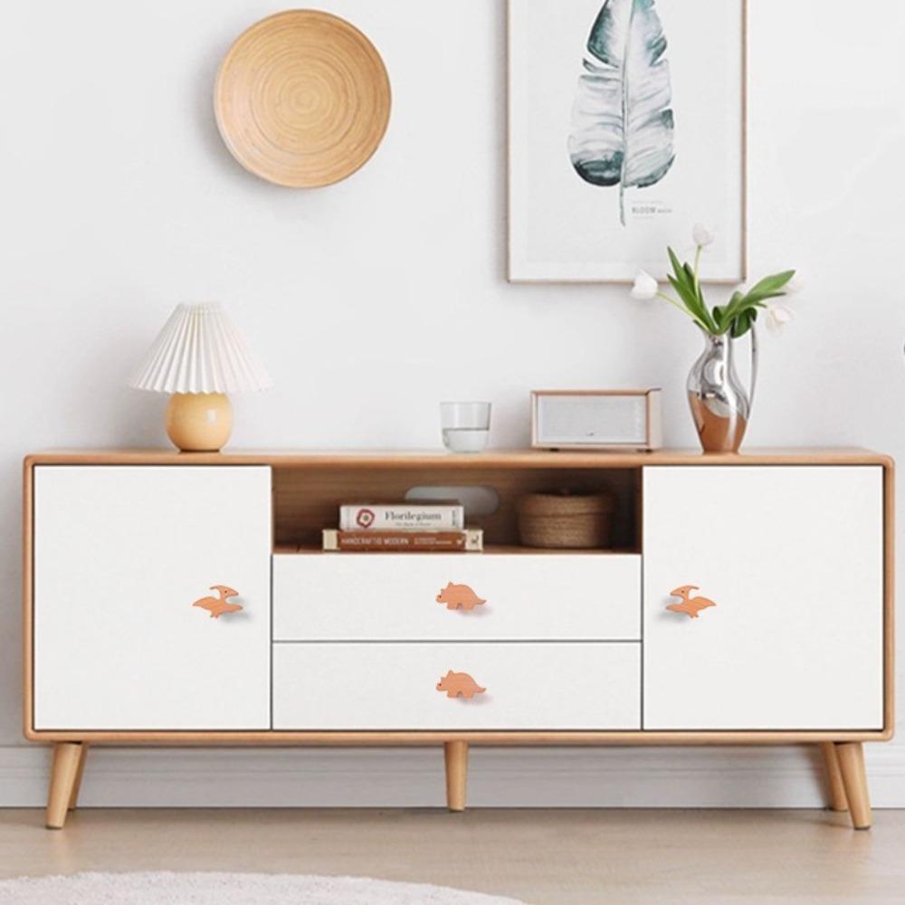 Cute Hook Wooden Door Handles Dinosaur Cabinets Drawers Knobs  Bedroom