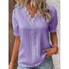 2 summer new vacation fashion hollow short-sleeved women's shirt