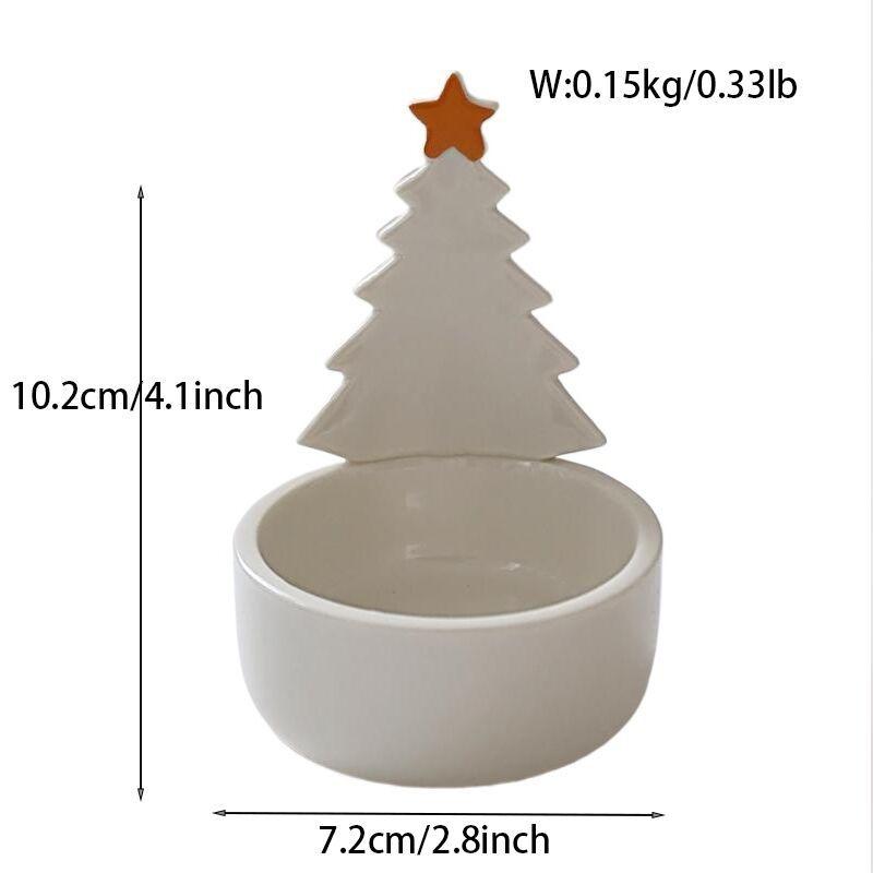Ceramic Christmas Candle Holder for Holiday Decor Tealight Candle Stand Christmas 2025 News Decoration