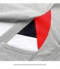 Spring & Autumn Cotton Cardigan: Trendy Red, White & Blue Patchwork Jacket for Couples (B05)