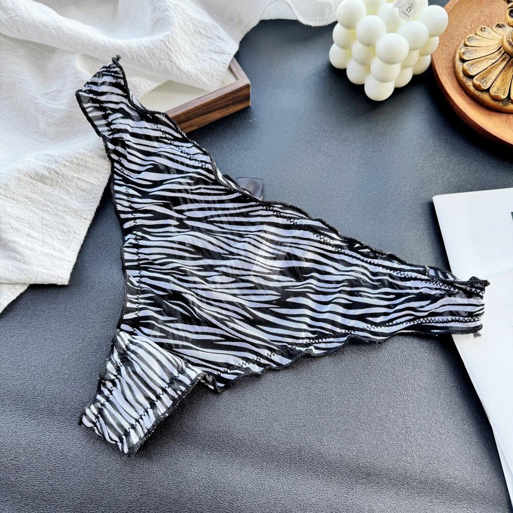 Damen Frühling und Sommer Süß Sexy Niedlich Mesh Gaze Leopardenmuster String Unterwäsche