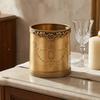 Ornate Brass Canister Finial Knob Decorative Brass Jar Lidded Vessel Lid House Decoration Hand-Applied Design for Storage