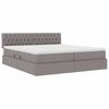 LED Storage Bed with Mattress Taupe 180 x 200 cm Fabric
