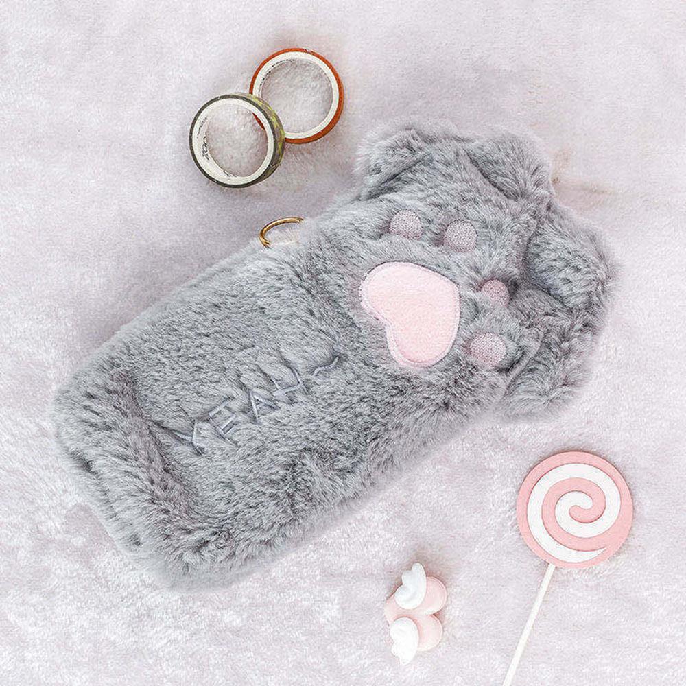 

1 PCS Cute Cat Paw Plush Pencil Bag for Girl School Kawaii Stationery school supplies Cosmetic Storage Bag