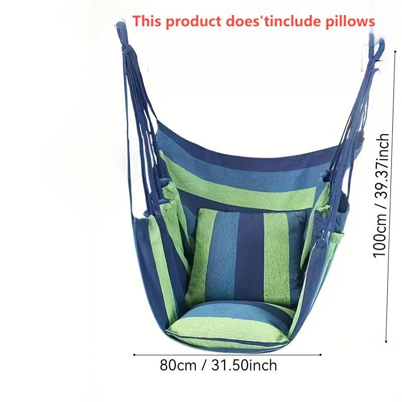 Vibrant Striped Canvas Hammock Chair - Multi-Functional, Durable Textured Fabric, Easy Care Indoor/Outdoor Swing