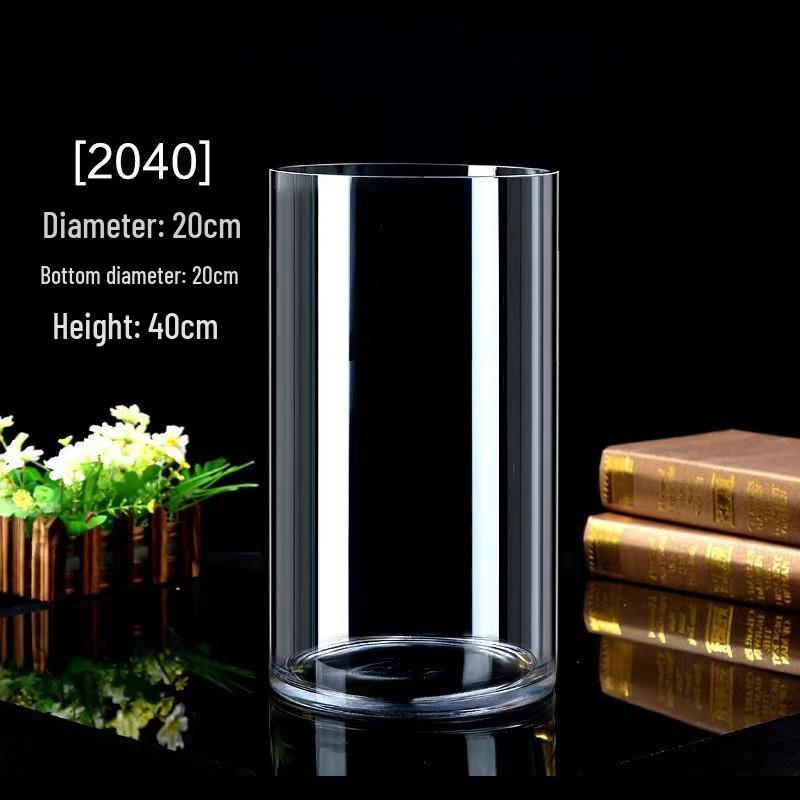 Acrylic Drop-Proof Transparent Cylinder Vase for Flower Arrangements