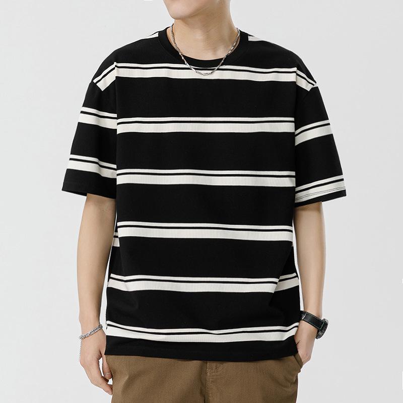 Kunhai Pengyun Men's Casual Sailor Striped Short Sleeve T-shirt