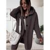 Cardigan for Women Autumn Fashion Button Front Casual Plain Long Sleeve Knit Loose Daily Long Hooded Cardigan Outerwear