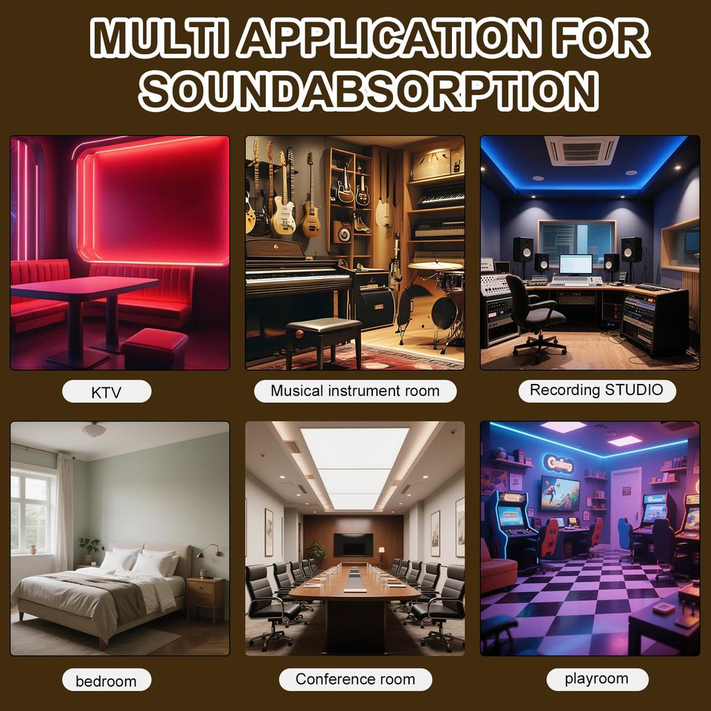 High-Density 28kgm³ Sound-Absorbing Material, 5cm Extra Thick, Soundproofing Sheet, 30x30x5cm, Flame-Retardant, Odorless, High-Resilience,