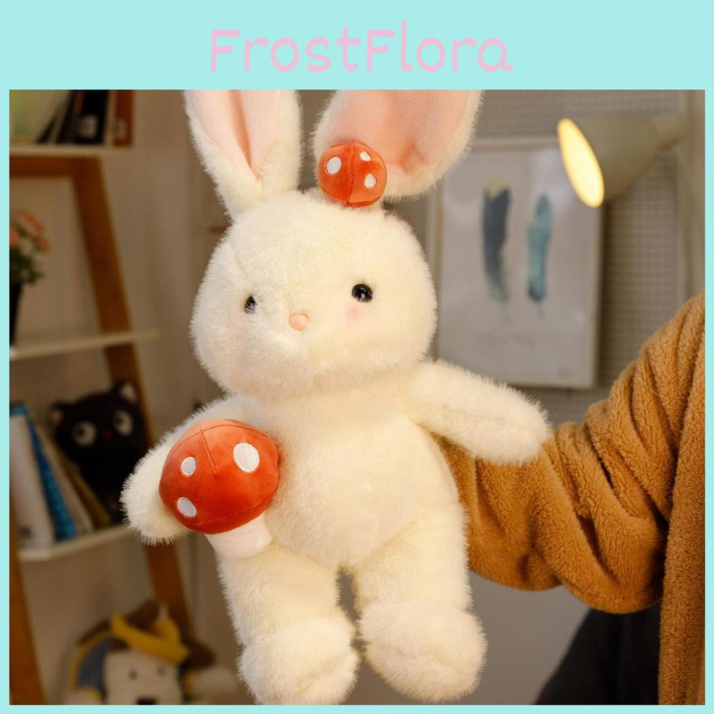 Plush Mushroom Bunny Rabbit Doll White Stuffed Animal Birthday Gift Decoration