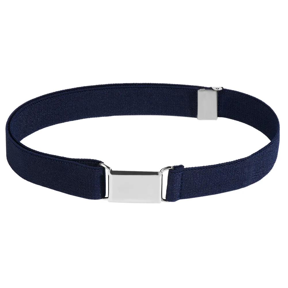 

Stretch Waist Belt with Buckle 60-80cm Kids 2.5cm Width Kids Elastic Belts Boy Girl Children Adjustable Elastic Canvas Waistband темно-синього кольору