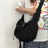 Fashion Black Crossbody Bags Large Capacity Pockets Canvas Tote Nylon Retro Cross-body Bag Zipper Unisex Style Crossbody Bags