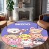 1pc Kpop Team2 Print Round Carpet Chair Round Carpet Suitable for Bedroom Living Room Home Decorative Carpet