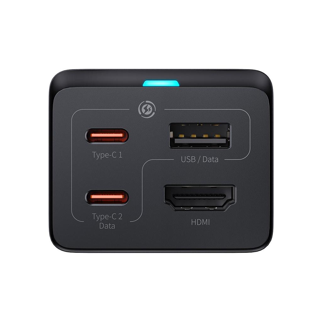 2in1 GaN5 Pro Wall Charger + HUB HDMI Converter 4K 2x USB-C USB-A Black