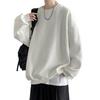 Felpa ampia tinta unita girocollo manica lunga spessa calda morbida unisex casual stile semplice
