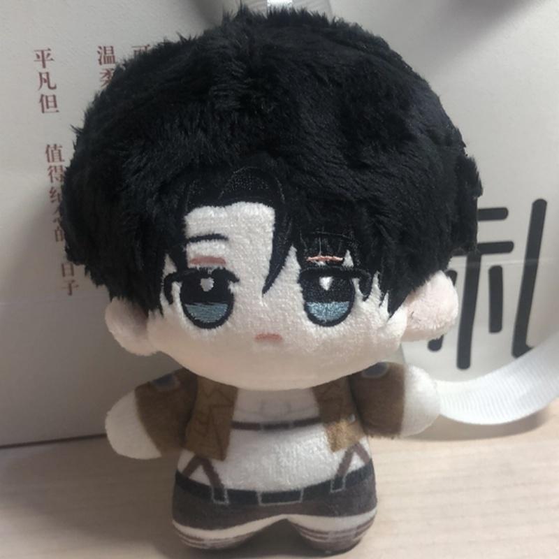 Anime Attack On Titan Levi 10Cm Soft Plush Backpack Charm Cartoon Stuffed Doll Keychain Pendant Gift For Anime Fans
