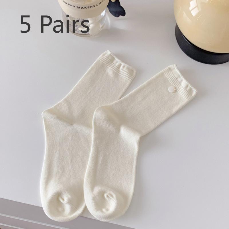 5 Paar Damen Herbstmode Neuer Stil Alles Go Shell In The Tube Stapelsocken
