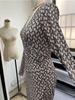 Women Spring Summer Stone Print Sexy Deep V Slim Long Sleeve Bodycon Comfortable Dress Lightweight Recognition Elegant with Flattering Chic Dress