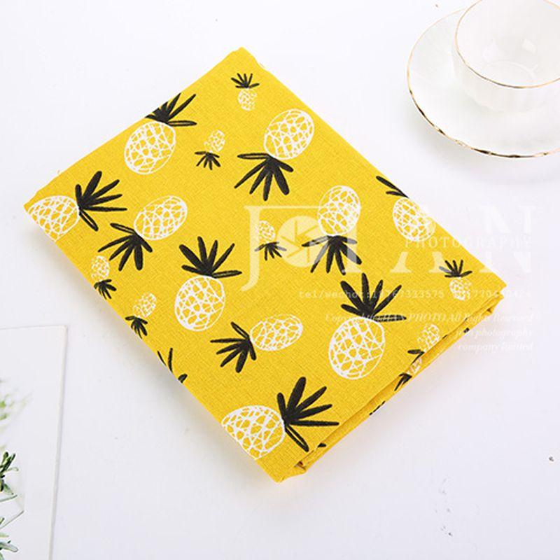 

Hot Plant Pineapple European-Style Cotton and Linen Tablecloth Fabric Coffee Table Cloth round Table Cover Rectangular Fabric New Customized Yellow pineapple (edge sealing) 65 * 65cm