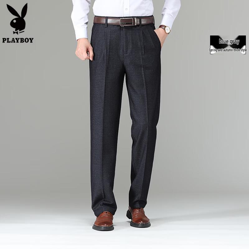 

Playboy Men s Straight Fit Business Casual Trousers 38