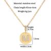 Letter Necklace Fashion 26 One Letter Copper Inlaid Cubic Zircon Vacuum Plating Stainless Steel Chain Necklace