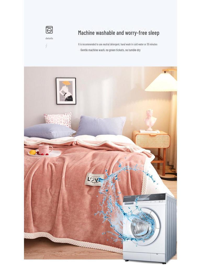 Milk Velvet Solid Color Blanket - Thick, Warm Flannel Gift for Office Naps & Air Conditioning