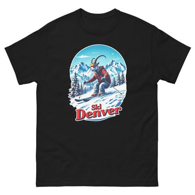 Ski Denver Bergziege Skifahren Skifahrer Tier T-Shirt