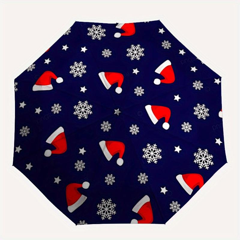 

1pc Christmas Hat Automatic Open/Close Umbrella, Ideal Fan Gift for Birthday, Christmas, Trendy Fashion yy250828091