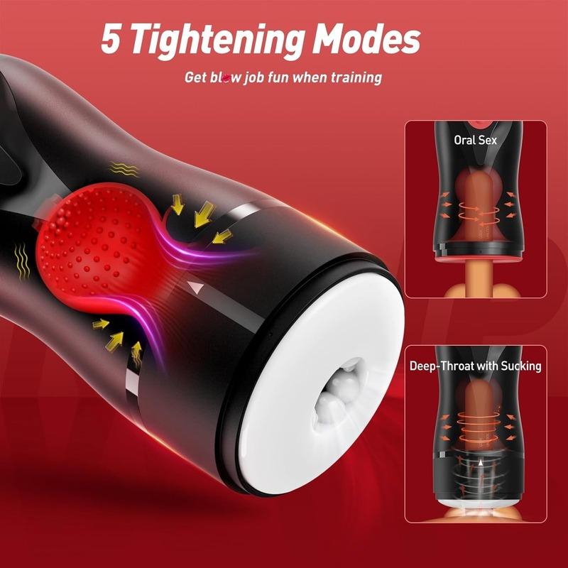 Multifunctional Male Masturbator Oral Sex Machine Awaken Penis Glans Massage Vibration Swirling Tighten Modes Orgasm Stimulator