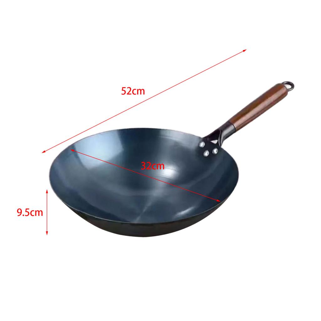 Wok Pan Boiling Pots Wood Handle Cookware Sautee Universal Pans Nonstick Wok