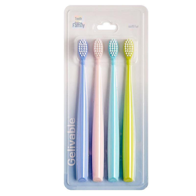 Gelivable G0008N Ultra-Fine Soft Bristle Adult Toothbrush, 4-Pack