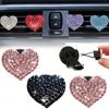 Car Air Outlet Perfume Clip Heart-shaped Rhinestone Car Air Conditioning Air Vent Decoration Perfume Clip Auto Accessories