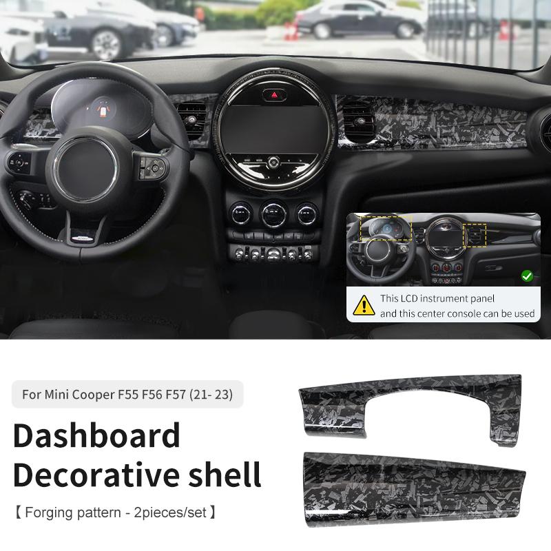 Car Dashboard Decorative Shell ABS Leather For Mini Cooper F55 F56 F57 2014-2021 Center Console Decorative Shell Car Accessories