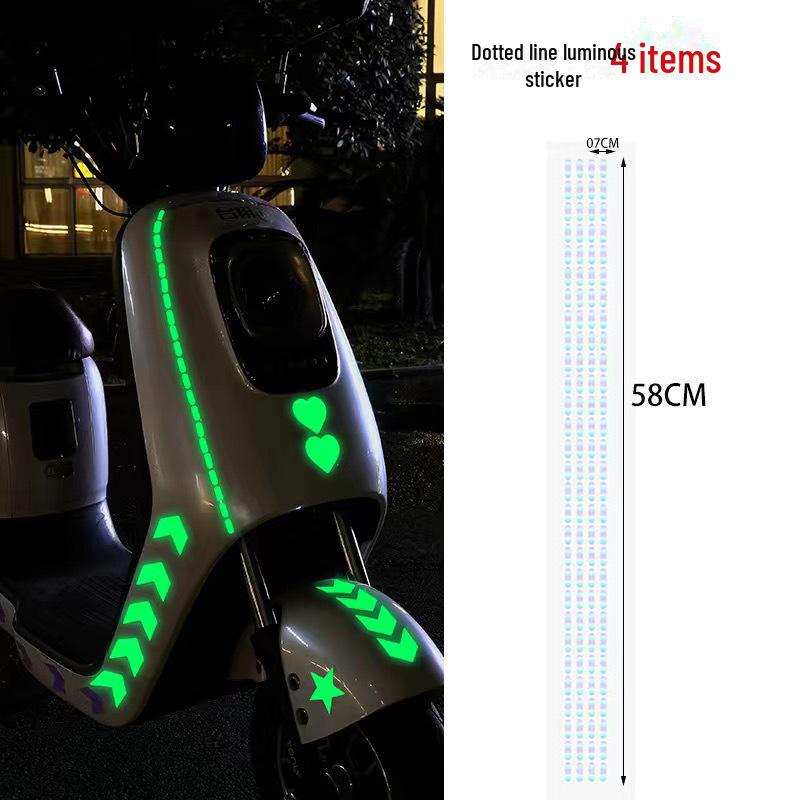 Colorful Reflective Wheel Stickers for Bikes and Motorcycles - Safety Fluorescent Strips