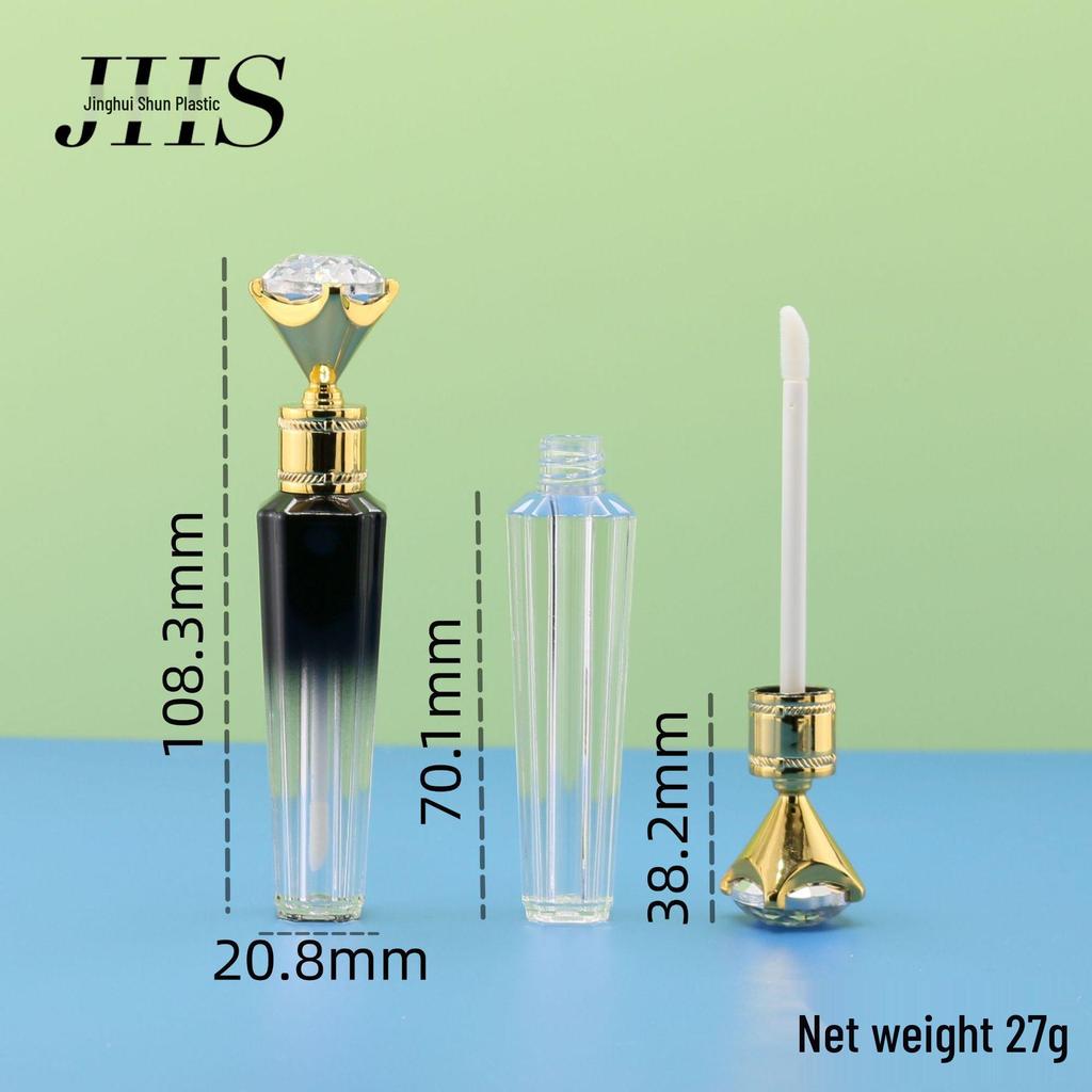High-Grade 3ml Lip Gloss Tube - Transparent Diamond Lipstick Container for Makeup Packaging