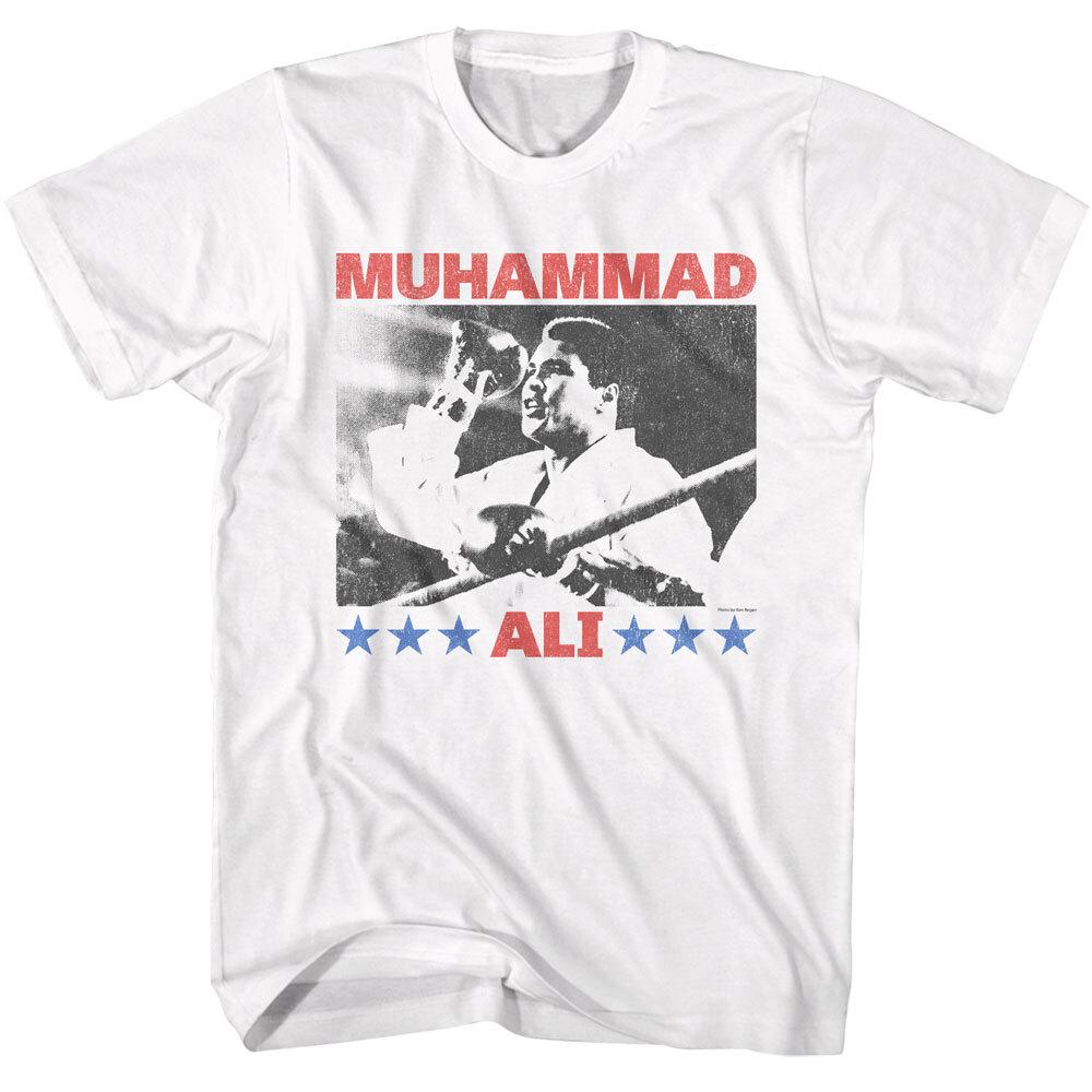 Muhammad Ali Boxing Champ The Greatest In The Ring Blue Stars Men T Shirt XXXXL