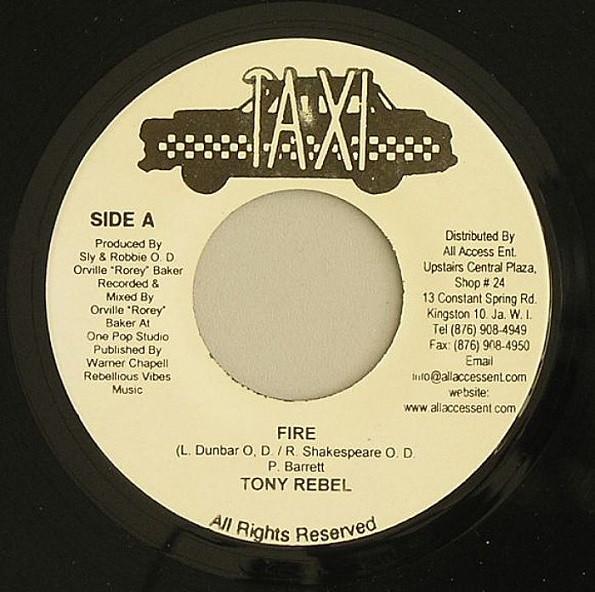 

7inch Record TONY REBEL Fire NONE Taxi 2008 Jamaica Reggae Ska Dub Used