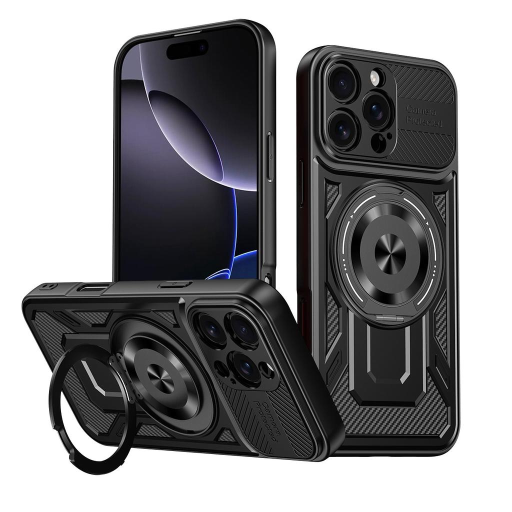 360° Rotatable Magnetic Phone Case for iPhone 16 15 14 13 12 11 Pro Max With Kickstand Shockproof Anti-Drop Cover for Magsafe