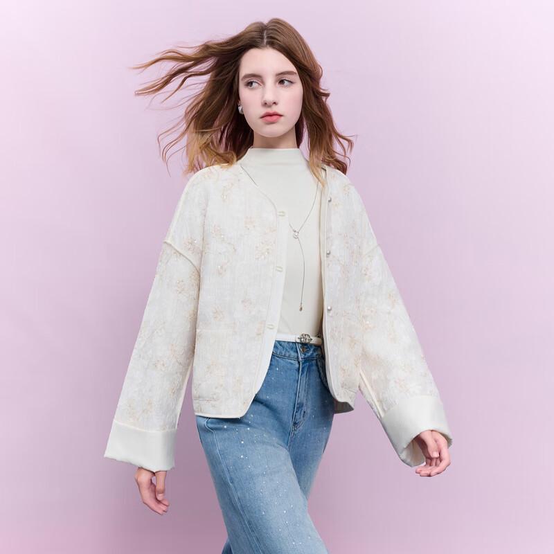 

SANCIA Women s Jacquard Sequin Short Padded Winter Jacket L