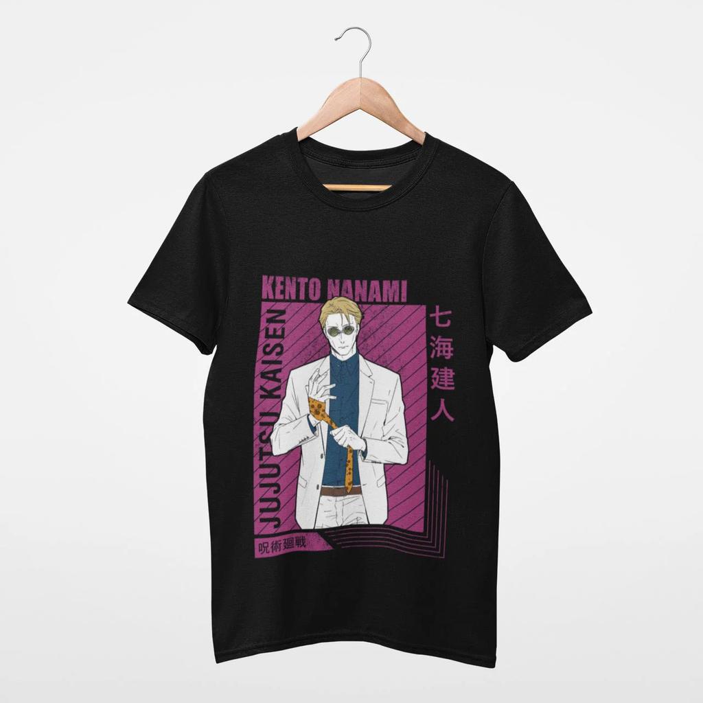 Jujutsu Kaisen Satoru Gojo Grafik T-Shirt 100% Baumwolle Oversized Shirt unisex Y2k Anime Kleidung Unisex Kurzarm Rundhals Mode