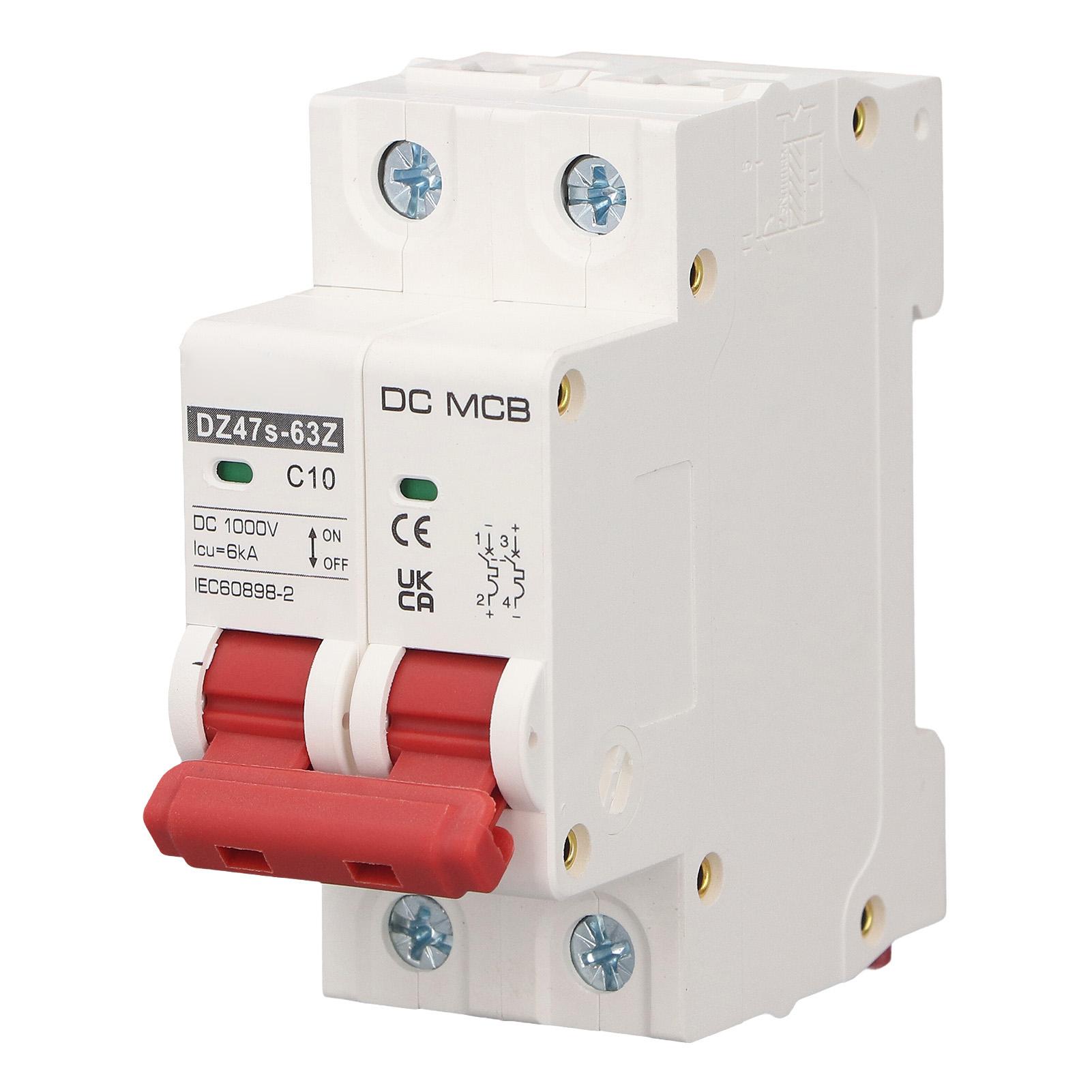 

2P Мініатюрний автоматичний вимикач Монтаж на DIN-рейку Автоматичний вимикач для сонячної фотоелектричної системи DC1000V 10A