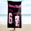 1PC Custom Name Happy Birthday Celebration Beach Towel Highly Absorbent And Sand-Resistant Towel for Swimming, Pool, Yoga, And Travel Lightweight