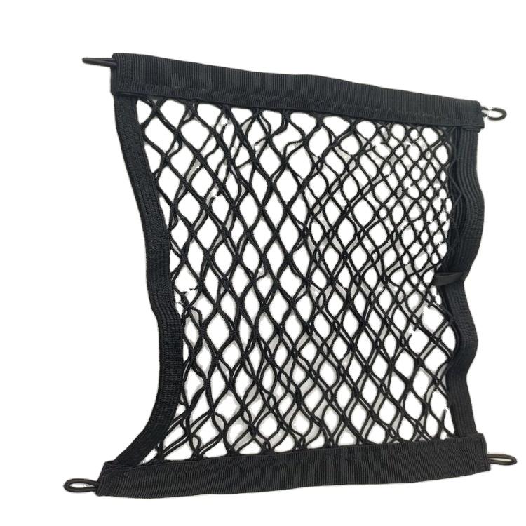 20x35cm Black PP Mesh Car Trunk & SUV Seat Back Storage Net Bag with Adhesive Backing Hanging Cargo Bag