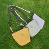 New Lee Fabric Shoulder Bag, Crossbody Bag Unisex Ginger Yellow/Light Gray Purple/Sage Green LE250617M