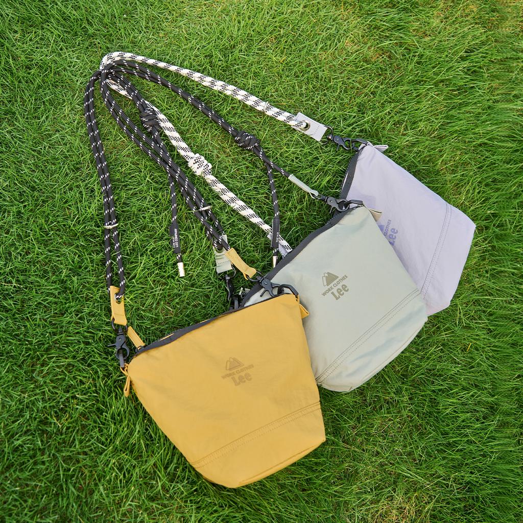 New Lee Fabric Shoulder Bag, Crossbody Bag Unisex Ginger Yellow/Light Gray Purple/Sage Green LE250617M