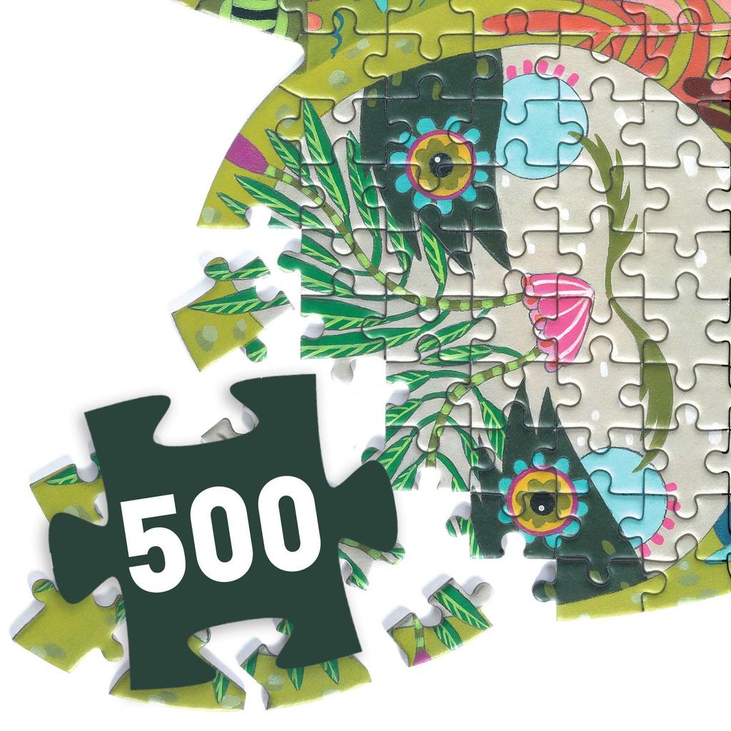 DJECO Faultier 500-Teile-Puzzle, Tierpuzzle, Lernspielzeug für Kinder, Alter 8-9, Mädchen und Jungen, Grundschüler, Geschenk,
