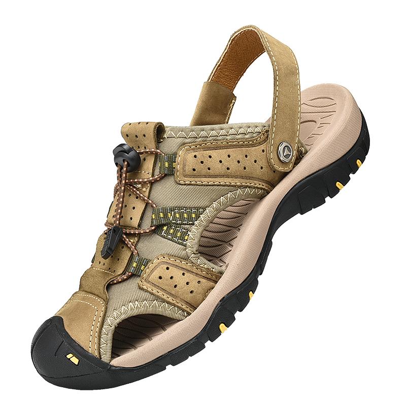 Fashion Genuine leather men's summer sandals Comfortable classic  style Leisure beach tourism walking Plus Size Outdoor shoes