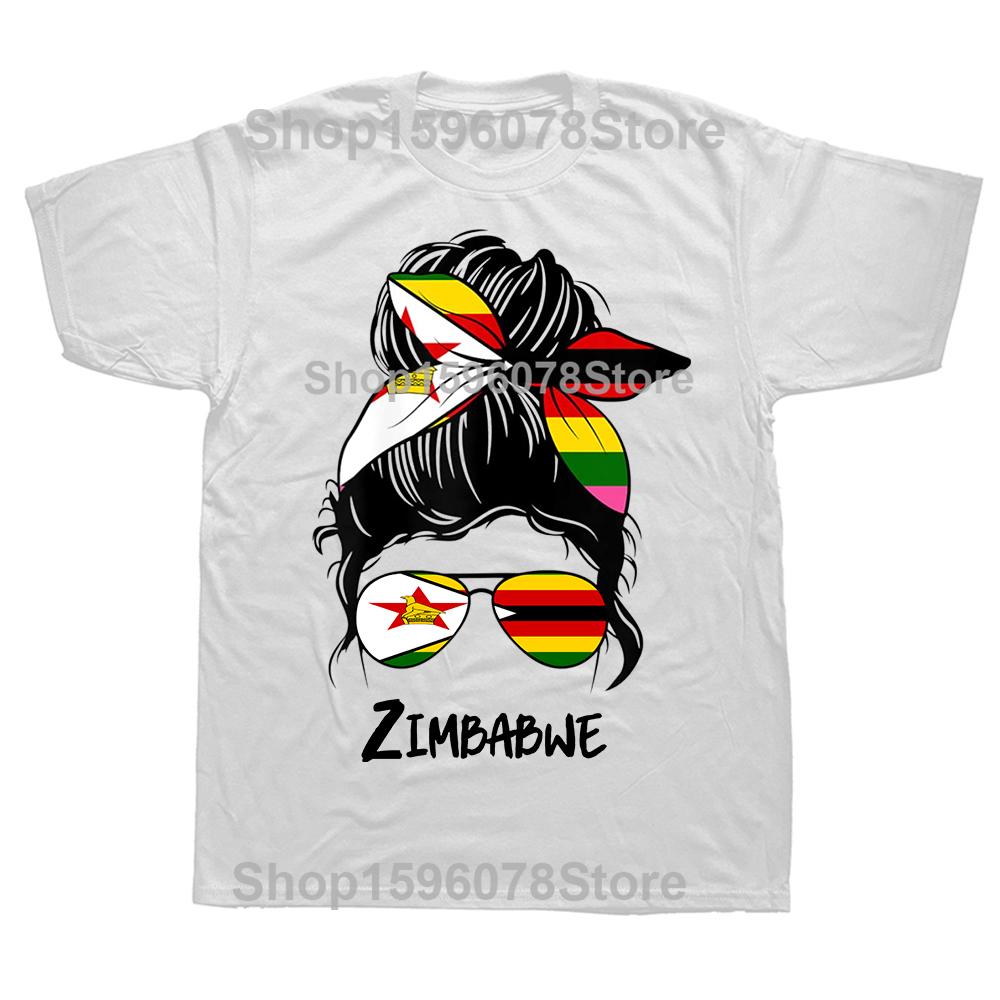 

Забавные футболки с флагом Зимбабве и девушкой из Зимбабве, летняя графическая хлопковая уличная одежда с коротким рукавом, подарки на день рождения, футболка, мужская одежда 4XL