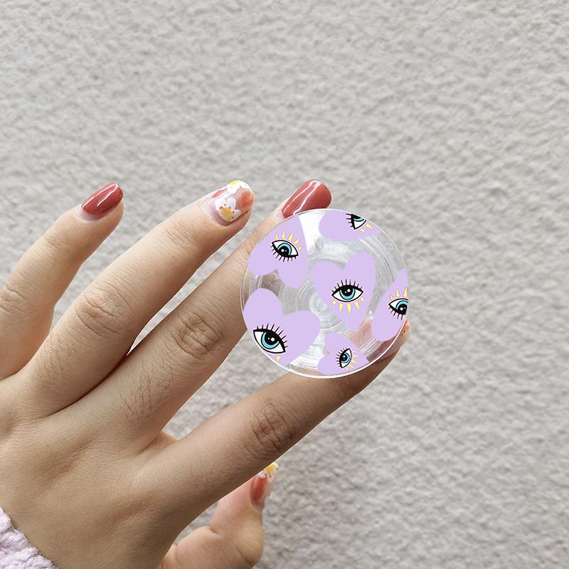 Türkischer Glücksbringer Blauer Nazar-Auge Abstrakter Handygriff Tok Ständer Halter Transparent Griptok für iPhone 13 Samsung Huawei Xiaomi Halterung