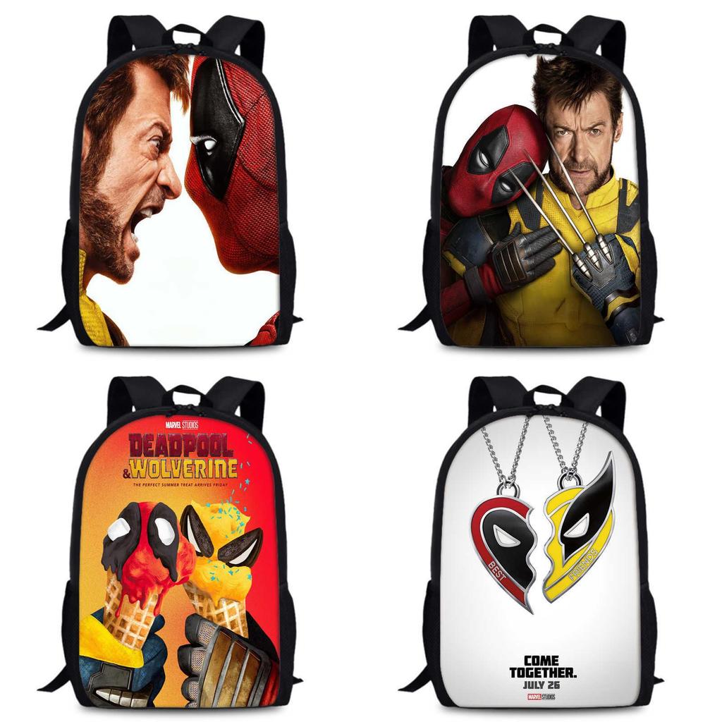 Großes Fassungsvermögen Deadpool und Wolverine Rucksack für die Schule Unisex Design